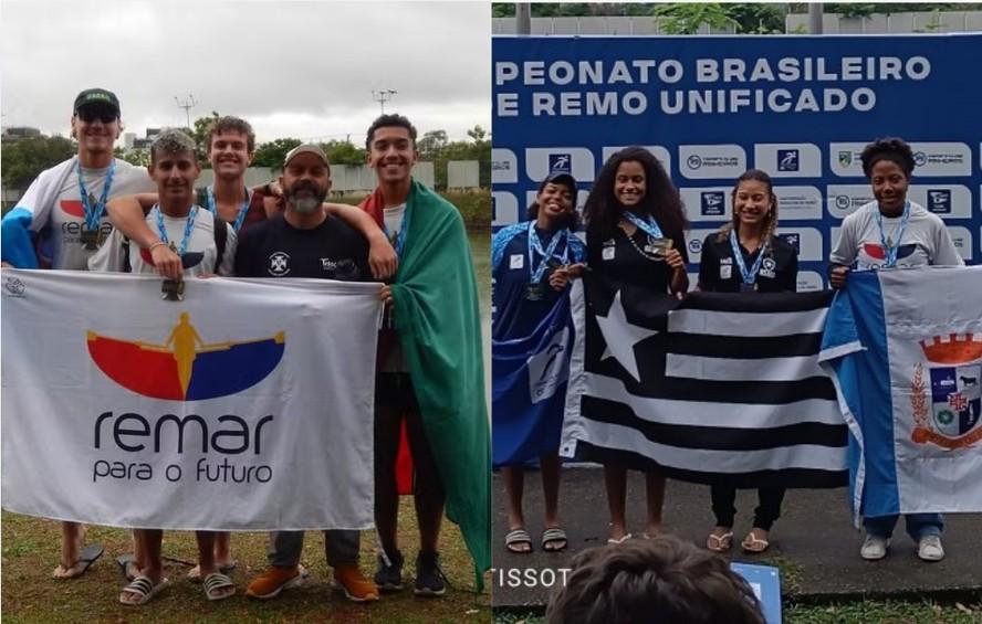 Image: https://mulherinteressante.com/wp-content/uploads/2024/10/postiimg-67167b1f026a93219.jpg Atletas Henri Fontoura Joo Kerchiner Joo Milgarejo e Samuel Lopes juntos do tcnico Oguener Tissot Ao lado Helen Belony Centeno Evelen Cardoso Vitria Brando e Isabela Silveira