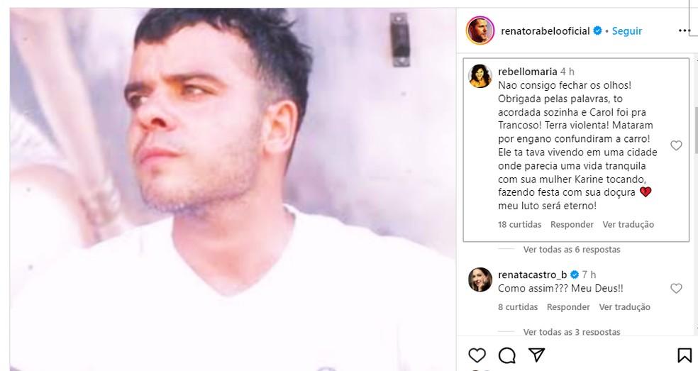 Desabafo da me de Joo Rebello nas redes Foto ReproduoRedes sociais