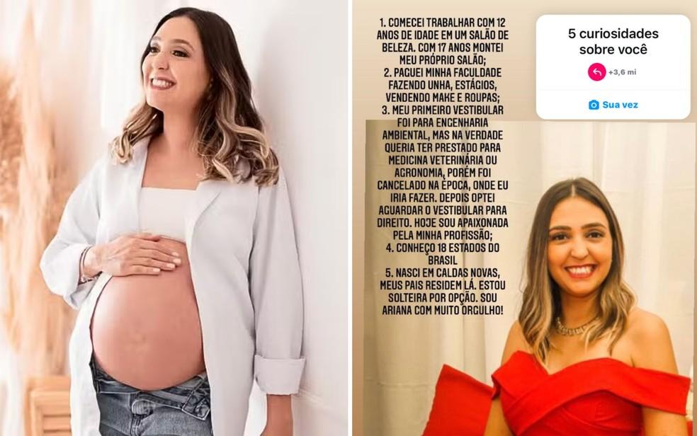 Juliane Bernardes grvida e contando curiosidades sobre ela nas redes sociais em Goinia Foto ReproduoRedes Sociais