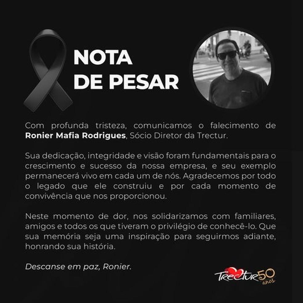 Scio-diretor de empresa de transportes morre aps bater caminhonete em rvore na MG-167 em MG Foto DivulgaoTrectur