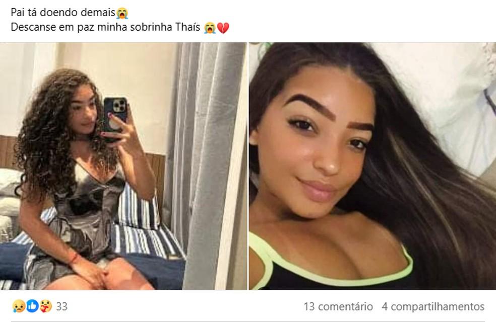 Publicao foi feita por uma tia de Thas Guimares da Silva Foto Reproduo