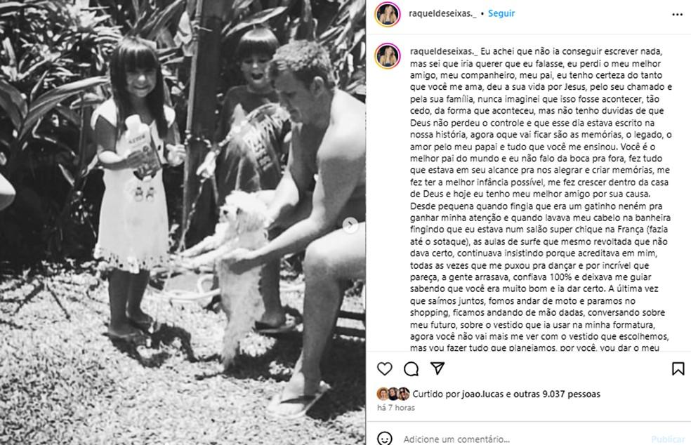 Raquel Seixas lamenta a morte do pai Apstolo Rina 1972-2024 Foto ReproduoInstagram