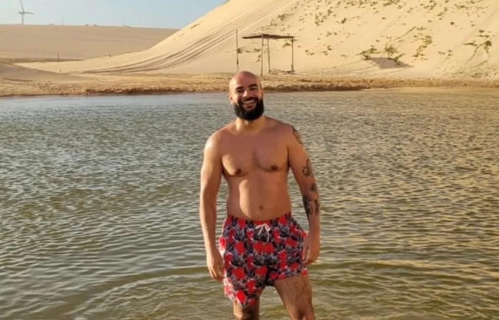 Marlos Andrews de 35 anos comemorava a lua de mel no Cear quando morreu afogado Foto Redes Sociais
