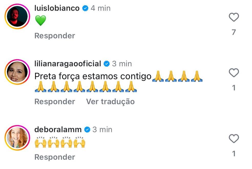 Famosos apoiam Preta Gil Foto ReproduoInstagram