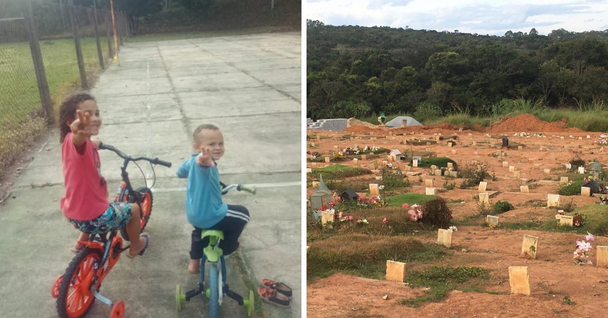 Mãe perde os dois filhos de uma vez por conta de distração e velório das crianças é marcado por forte comoção