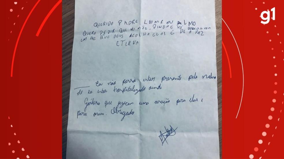 Criana que comeu bolo em Torres escreve carta pedindo oraes Foto DivulgaoRdio Maristela
