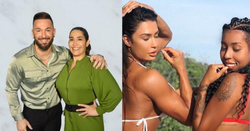Montagem de Diego Hyplito e sua irm Daniele e Gracyanne Barbosa e sua irm Giovanna Jacobina