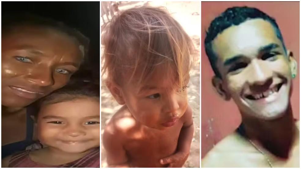 Montagem mostra Francisca Maria da Silva a filha Lauane da Silva o filho Igno Davi da Silva e o irmo Manoel Leandro da Silva Foto Montagemg1