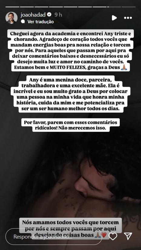 Joo Hadad sobre novo relacionamento