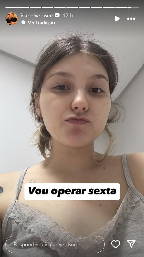 Isabel Veloso revela que far cirurgia - ReproduoInstagram