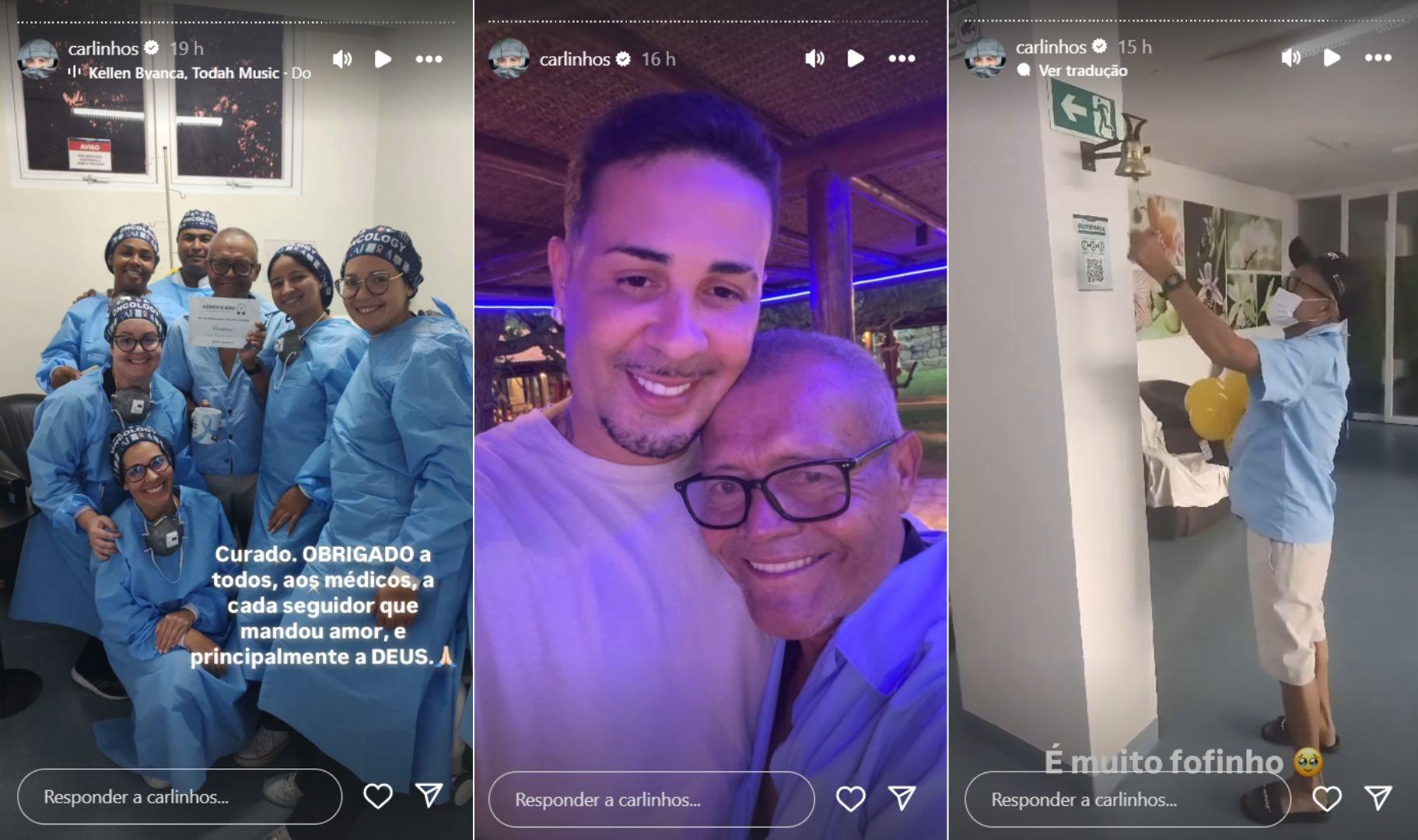 Pai de Carlinhos Maia finaliza tratamento contra o cncer - Reproduo Instagram