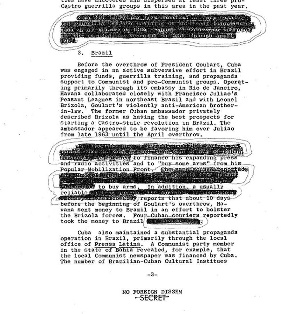 Brasil citado em documento sobre Cuba Foto Reproduo