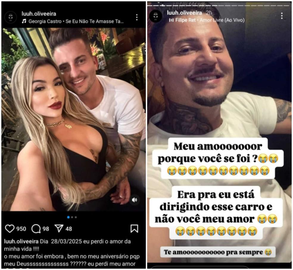 A influencer e modelo Luuh Oliveira lamentou a morte do namorado no Instagram acidente aconteceu em Ibat SP Foto ReproduoInstagram