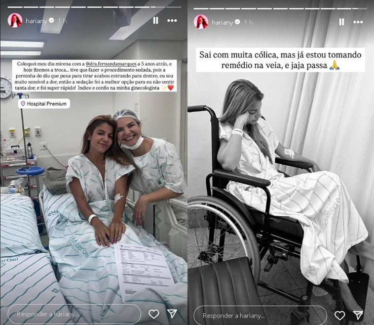 Hariany Almeida posta em hospital e explica o que aconteceu Foto ReproduoInstagram