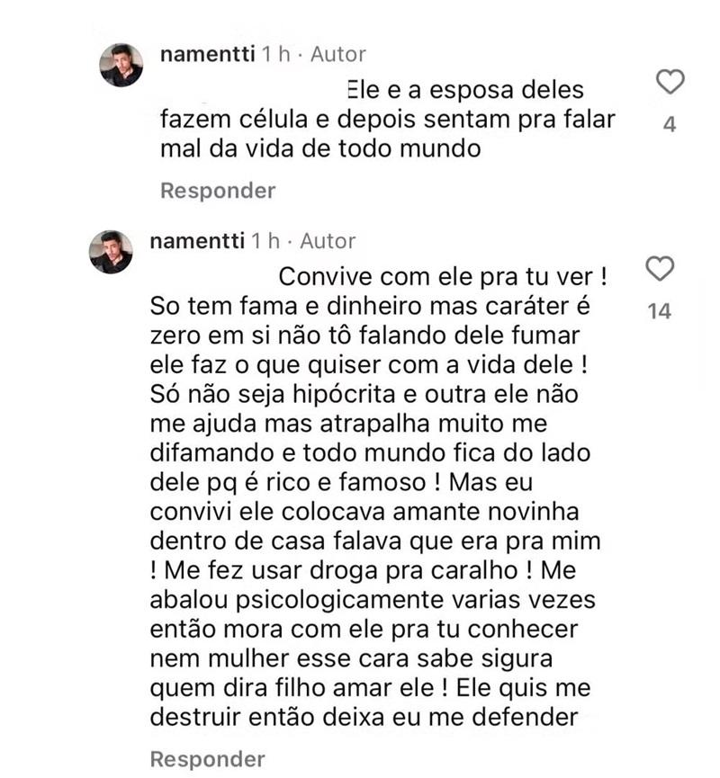 Filho de Latino se manifesta na web Foto ReproduoInstagram