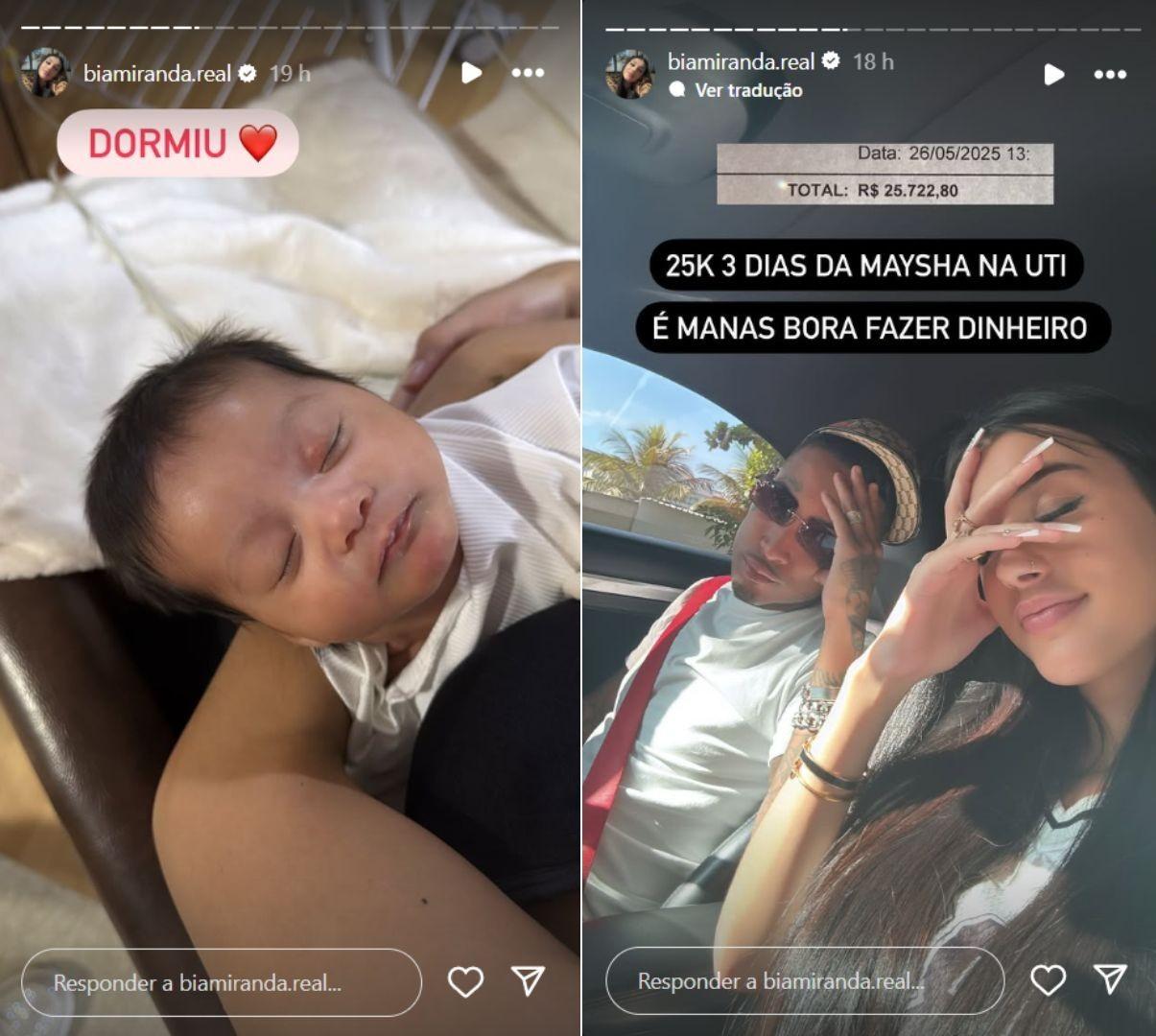 Bia Miranda revela valor gasto com a filha na UTI - ReproduoInstagram