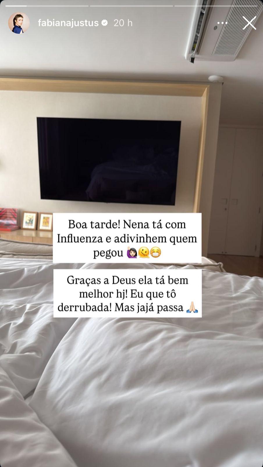 Fabiana Justus contrai doena e revela seu estado de sade