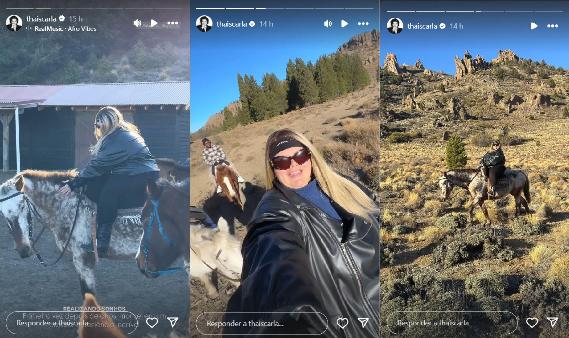 Thais Carla realiza passeio a cavalo com a famlia - ReproduoInstagram