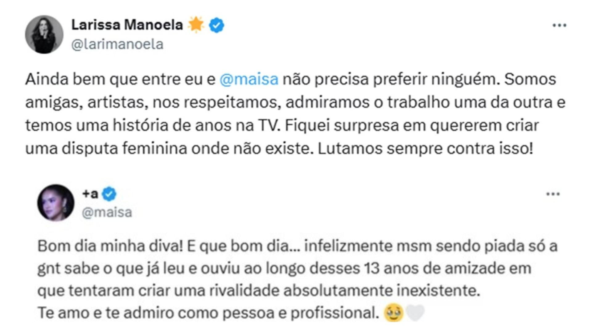 Maisa e Larissa Manoela detonam quadro do Fantstico sobre rivalidade