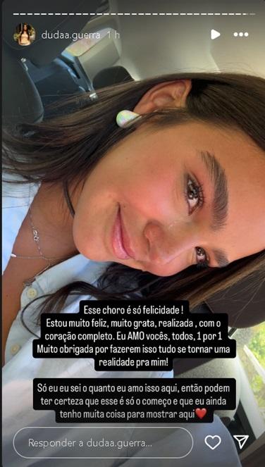 Storie de Duda Guerra no Instagram