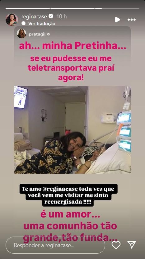 Regina Cas manda recado especial para Preta Gil - ReproduoInstagram