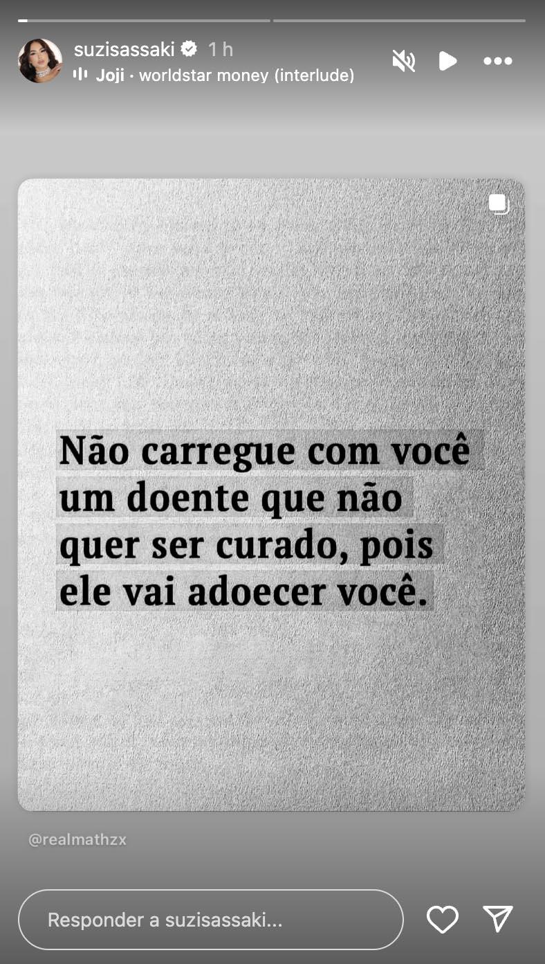 Post de Suzi Sassaki - Foto Reproduo Instagram