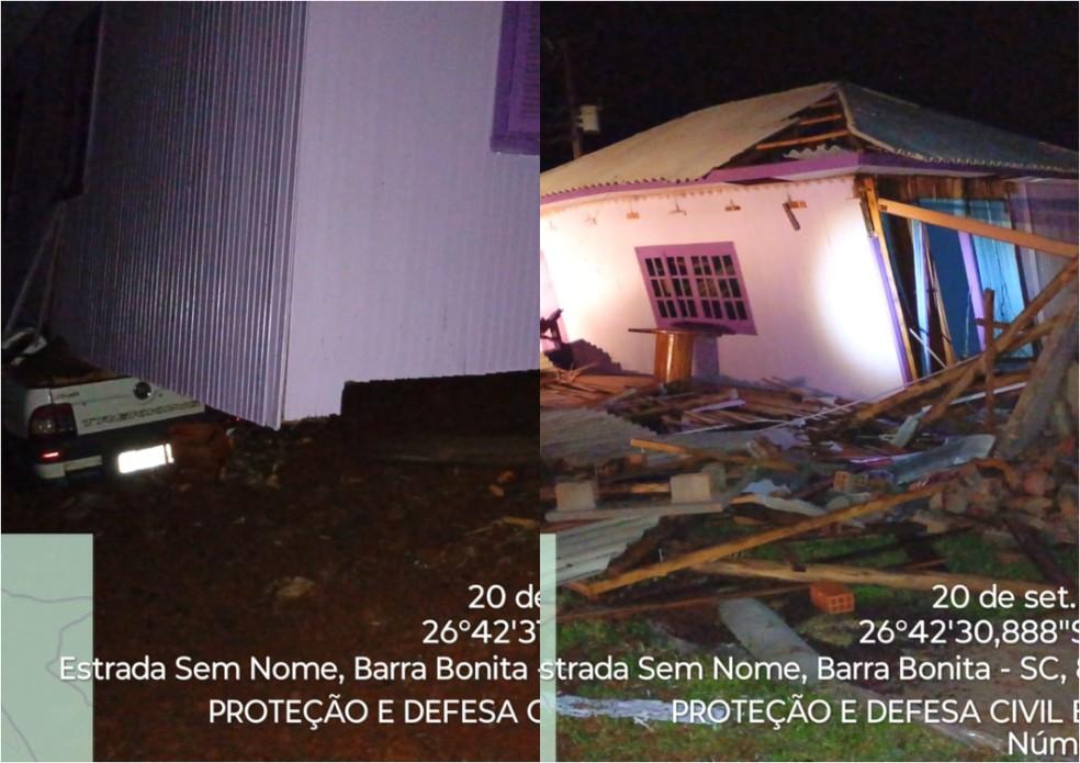 Image: https://mulherinteressante.com/wp-content/uploads/2025/09/postiimg-68d0322e9f6e81988.jpg Casa foi parar em cima de carro em Barra Bonita SC durante temporal Foto Defesa Civil Divulgao