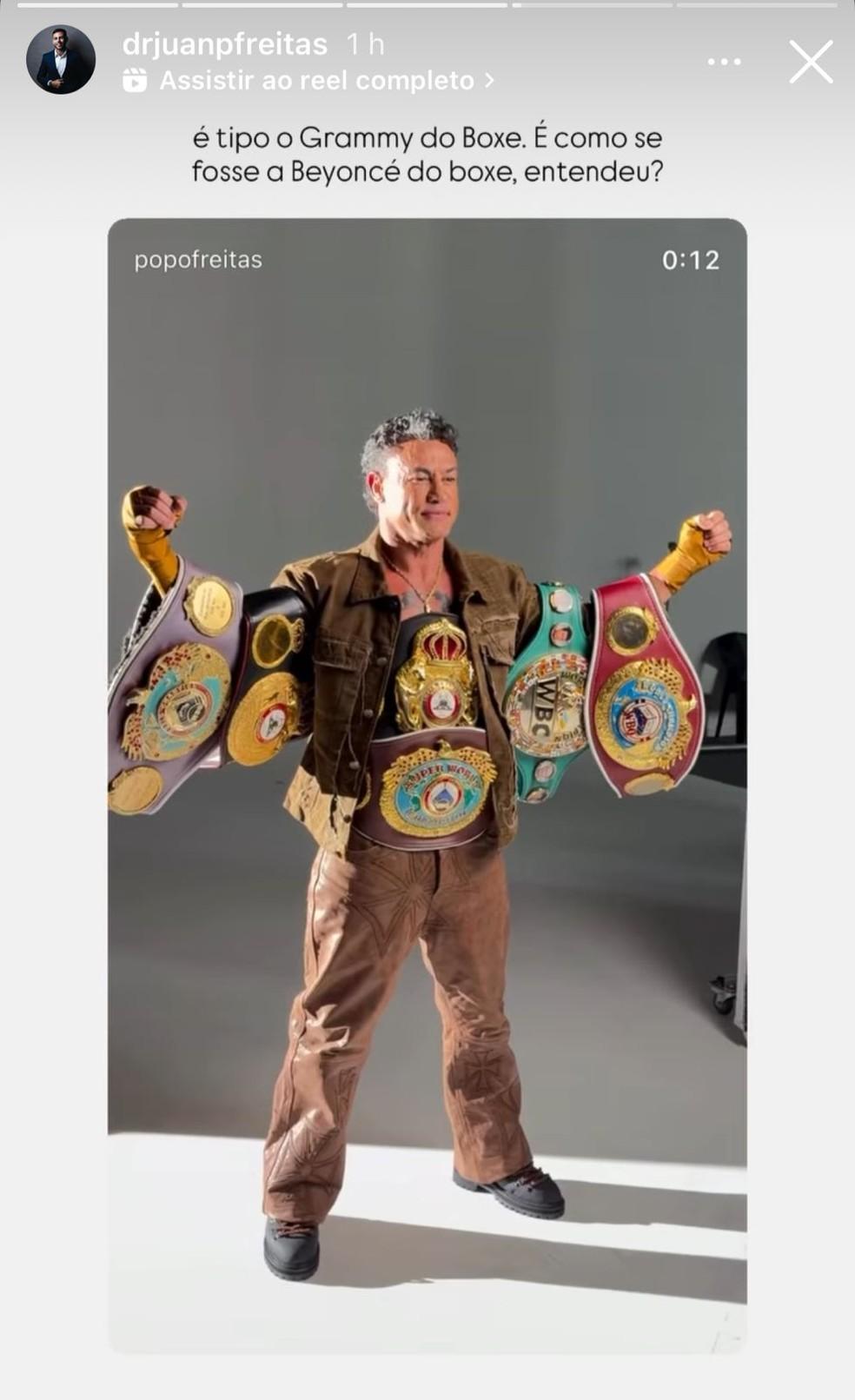 Filho de Pop compara vitrias do pai a Grammy a Beyonc do boxe Foto Instagram