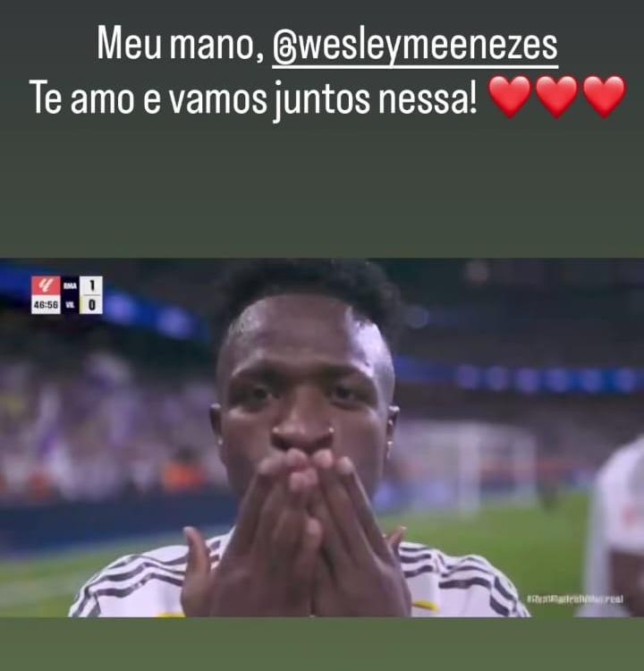 Vini Jr esclarece recado que mandou em jogo 