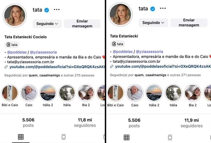 Tata Estaniecki altera sobrenome no Instagram - Reproduo tata