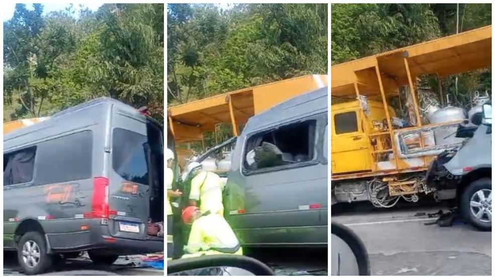 Imagem mostra como ficou van onde estava irmo de Chitozinho e Xoror Foto Arquivo PessoalRogerio Alexandre de Souza Cruz