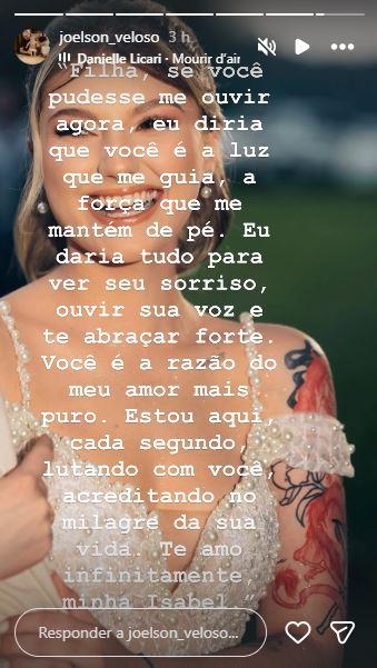 Stories de Joelson Veloso - Foto Reproduo Instagram
