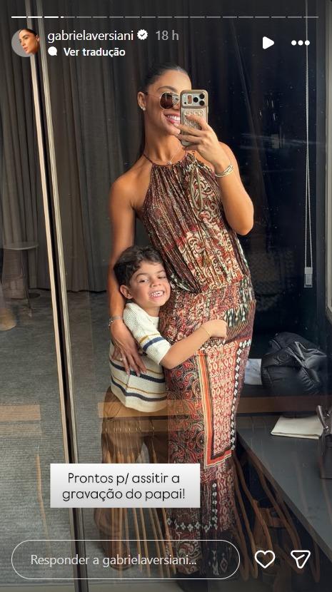 Leo com a madrasta Gabriela Versiani - Foto ReproduoInstagram gabrielaversiani 
