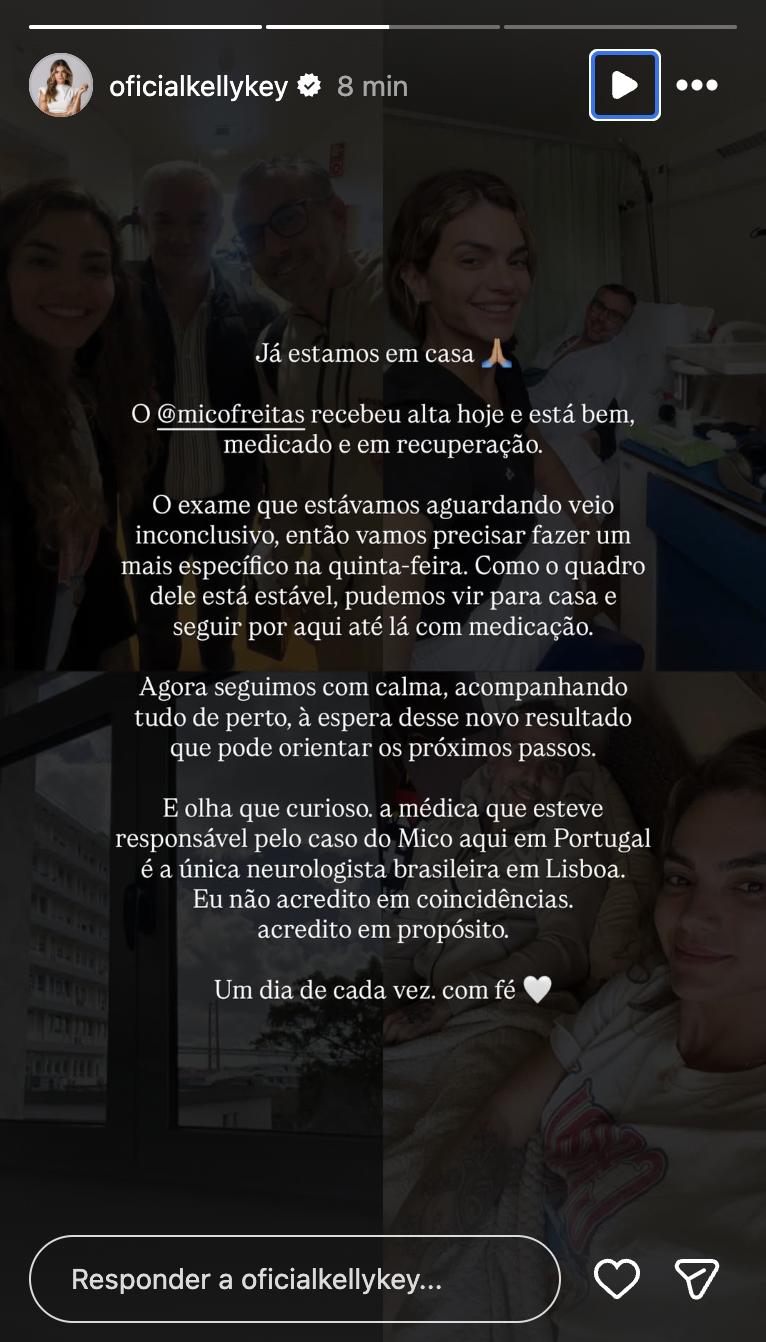 Kelly Key fala sobre o estado de sade do marido Mico Freitas - Foto Reproduo Instagram
