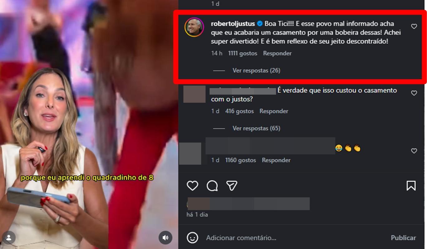 Roberto Justus nega que tenha terminado casametno por vdeo do Quadradinho de Oito de Ticiane Pinheiro